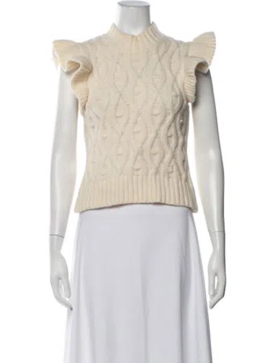 Pre-owned Line & Dot Mock Neck Sweater In Neutrals