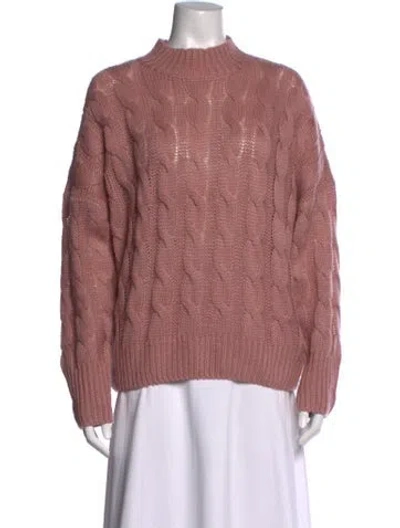 Pre-owned Line & Dot Mock Neck Sweater In Pink