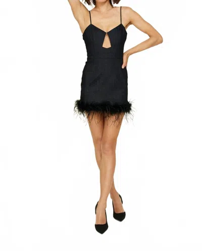 Line And Dot Mora Cut Out Mini Dress In Charcoal In Black