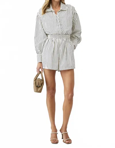 Line And Dot Mose Romper In Ivory/navy In Multi