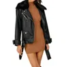 Line And Dot Moto Leather Jacket In Black In Black