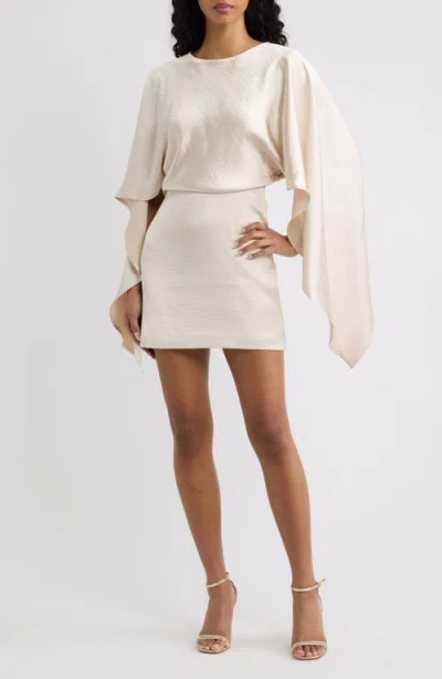 Line & Dot Muse Drape Drop Waist Dress In Neutral