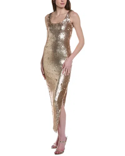 Line & Dot Naida Sequins Dress In Gold