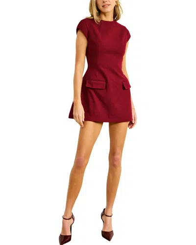 Line & Dot Noelia Wool-blend Mini Dress In Red