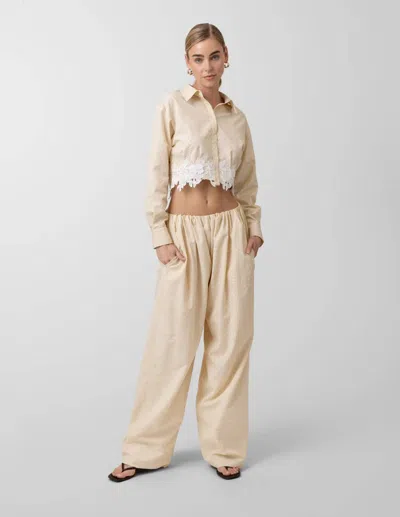 Line And Dot Noemi Wide Leg Pants In Beige In Neutral