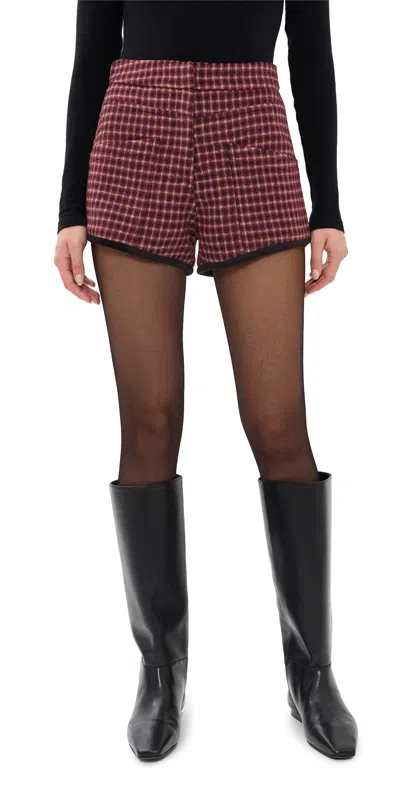 Line & Dot Norma Shorts Multi In Burgundy