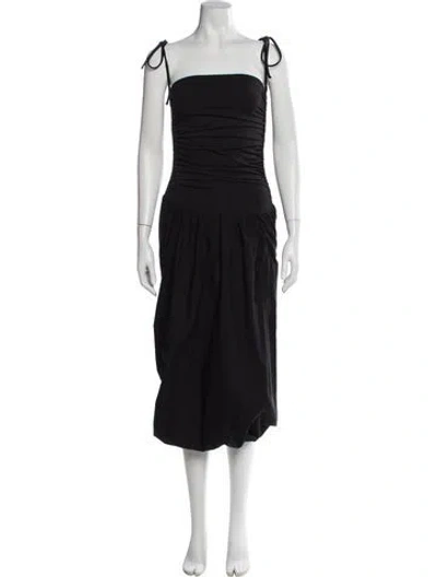 Pre-owned Line & Dot Nylon Midi Length Dress In Black