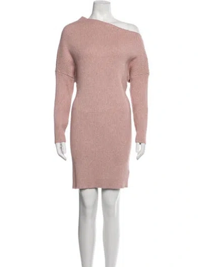 Pre-owned Line & Dot Off-the-shoulder Knee-length Dress In Pink