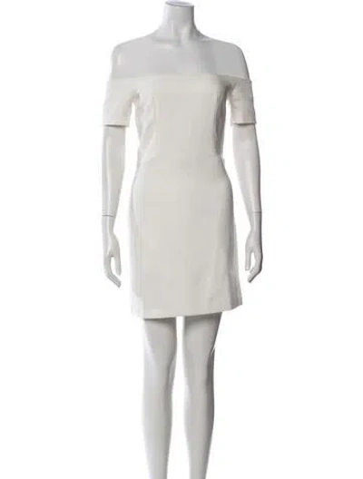 Pre-owned Line & Dot Off-the-shoulder Mini Dress In White