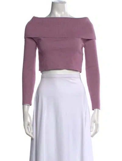 Pre-owned Line & Dot Off-the-shoulder Sweater In Purple