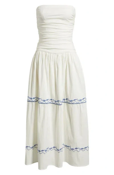 Line & Dot Oia Strapless Maxi Dress In White