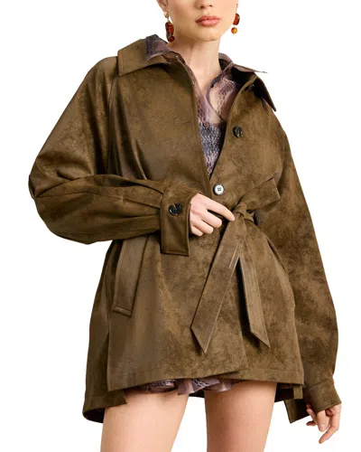 Line & Dot Olsen Belted Jacket In Brown