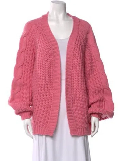 Pre-owned Line & Dot Open Front Sweater In Pink