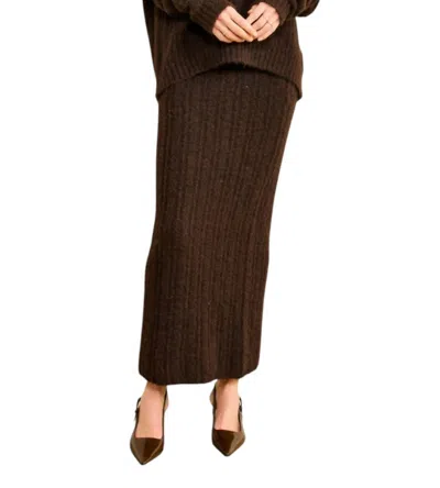 Line And Dot Ophelie Knit Maxi Skirt In Brown