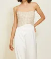 Line And Dot Pearl Top In Ivory In Multi
