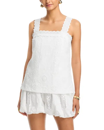 Line & Dot Pienza Lace Sleeveless Romper In White