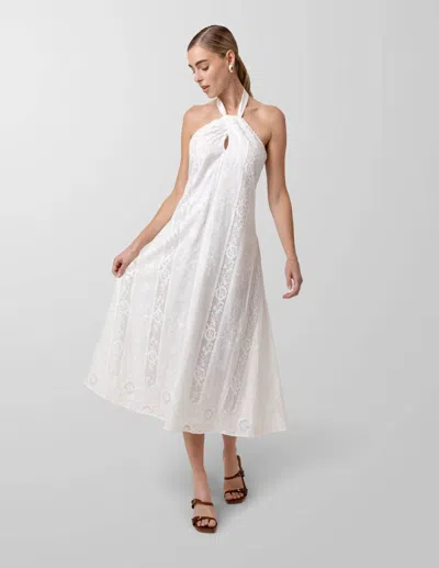 Line And Dot Pienza Halter Midi Dress In White