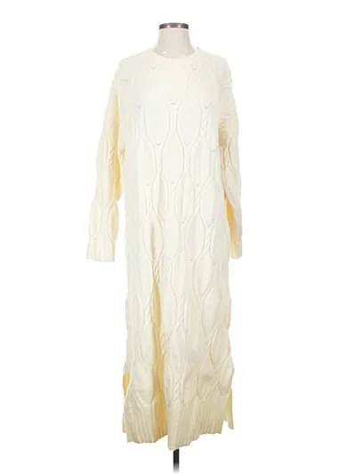 Pre-owned Line & Dot Poncho In White
