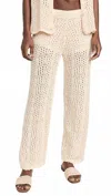 Line And Dot Poppie Crochet Knit Pants In Natural Cream In Neutral
