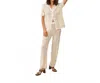 Line And Dot Poppie Short Sleeve Crochet Blouse In Taupe In White