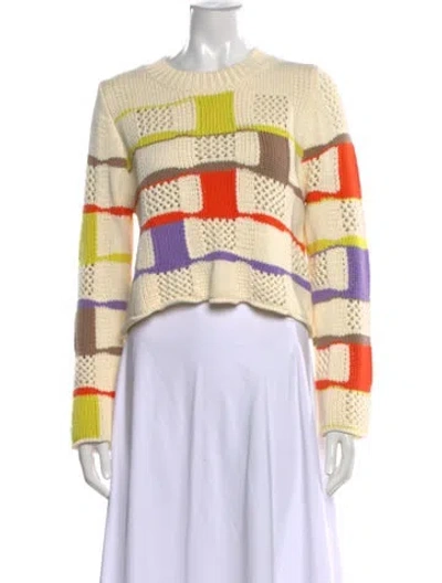 Pre-owned Line & Dot Printed Crew Neck Sweater In Multi