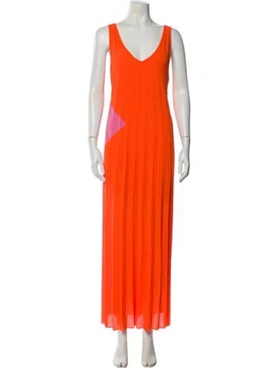 Pre-owned Line & Dot Printed Long Dress In Multi