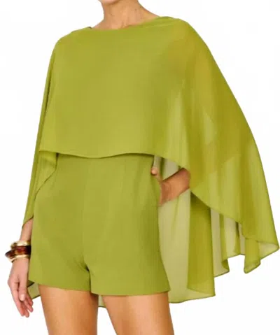 Line And Dot Prism Romper In Lime In Green