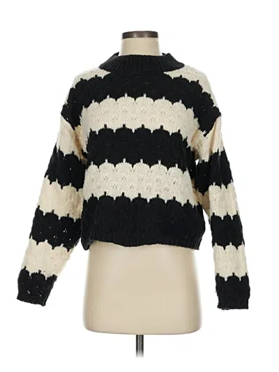 Pre-owned Line & Dot Pullover Sweater In Black