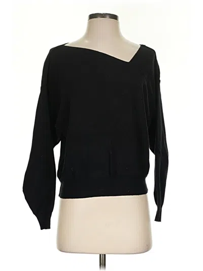 Pre-owned Line & Dot Pullover Sweater In Black
