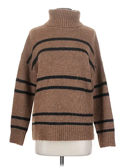 Pre-owned Line & Dot Pullover Sweater In Brown
