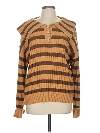 Pre-owned Line & Dot Pullover Sweater In Brown