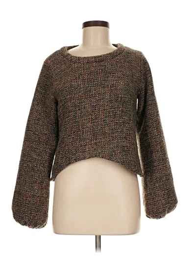 Pre-owned Line & Dot Pullover Sweater In Brown
