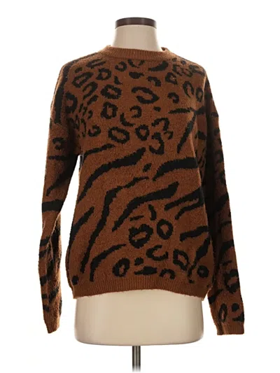 Pre-owned Line & Dot Pullover Sweater In Brown
