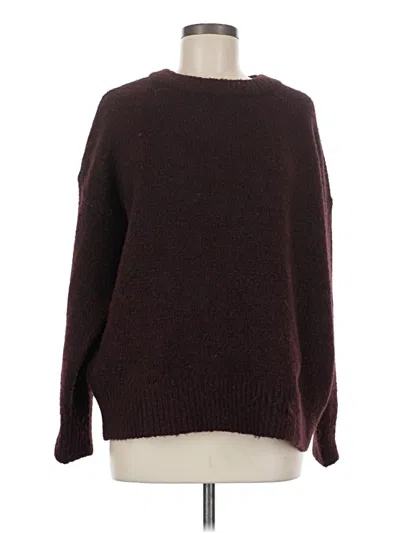 Pre-owned Line & Dot Pullover Sweater In Burgundy