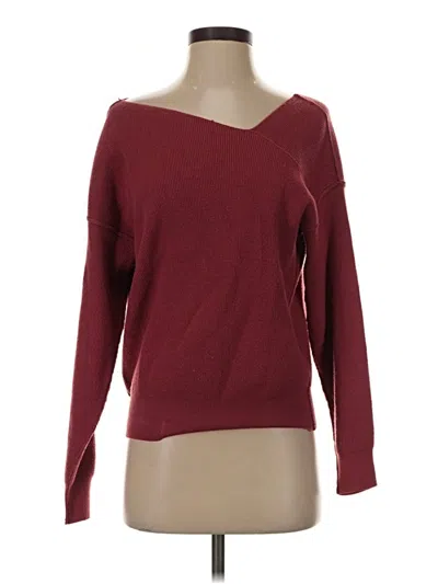Pre-owned Line & Dot Pullover Sweater In Burgundy