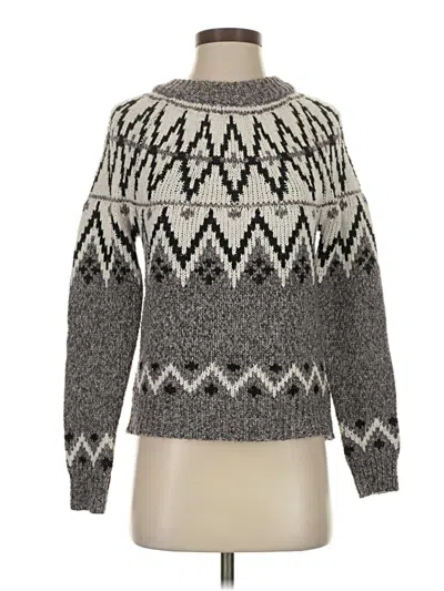 Pre-owned Line & Dot Pullover Sweater In Gray