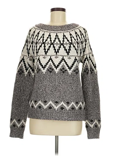 Pre-owned Line & Dot Pullover Sweater In Gray