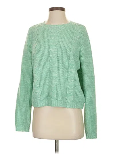 Pre-owned Line & Dot Pullover Sweater In Green