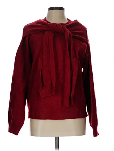 Pre-owned Line & Dot Pullover Sweater In Red