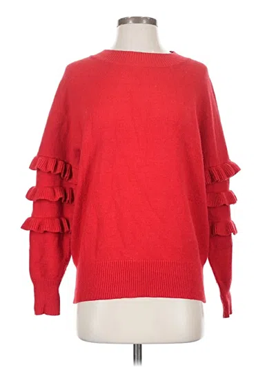 Pre-owned Line & Dot Pullover Sweater In Red