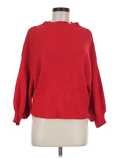 Pre-owned Line & Dot Pullover Sweater In Red