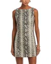 Line & Dot Python Faux Leather Mini Dress In Gray