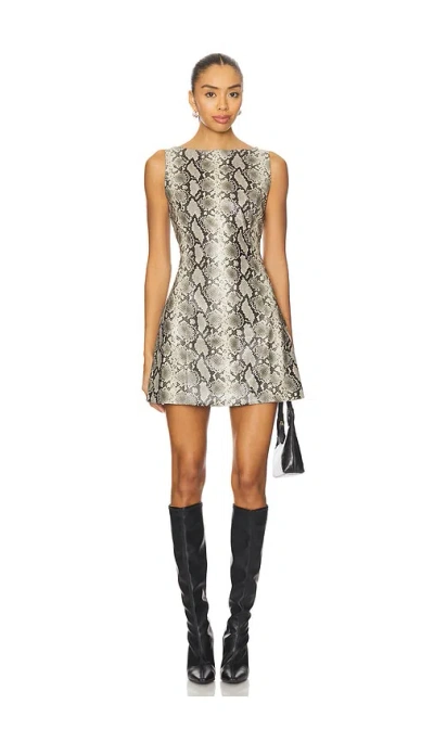 LINE & DOT PYTHON MINI DRESS