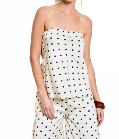 Line And Dot Ravyn Tube Top In Ivory Multi In White