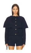Line & Dot Reese Cape Cardigan In Blue