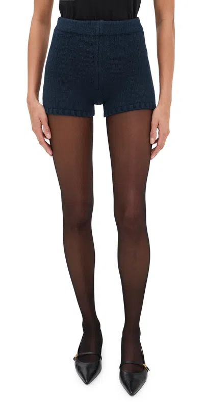 Line & Dot Reese Knit Sweater Shorts Navy In Blue