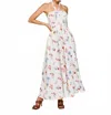 Line And Dot Reeta Midi Dress In White Multi In White