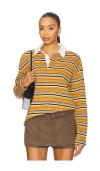 Line & Dot Remie Rugby Shirt In Brown