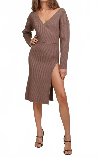 Line And Dot Rendezvous Sweater Dress In Mocha In Brown