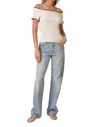 Line And Dot Reonny Of The Shoulder In Cream/black In Multi